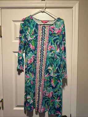 Lilly Pulitzer Teal, Pink & Green Floral Shift Dress